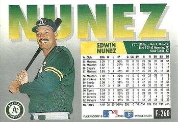 Edwin Nunez  baseball card collectible - Main Image 2