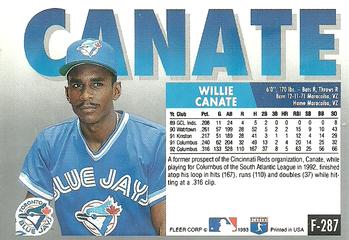 Willie Canate  baseball card collectible - Main Image 2