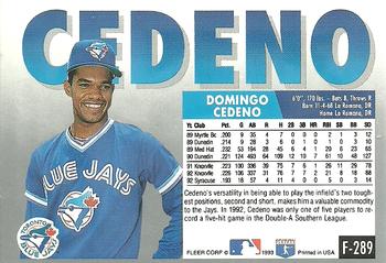 Domingo Cedeno  baseball card collectible - Main Image 2