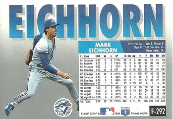 Mark Eichhorn  baseball card collectible - Main Image 2