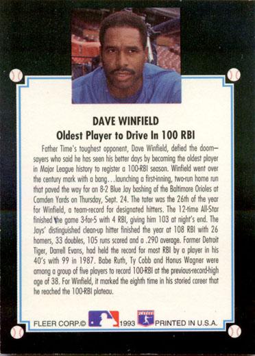 Dave Winfield  baseball card collectible - Main Image 2