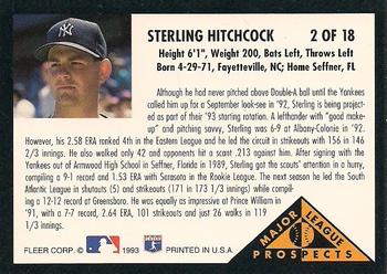 Sterling Hitchcock  baseball card collectible - Main Image 2