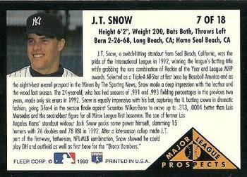 J.T. Snow  baseball card collectible - Main Image 2