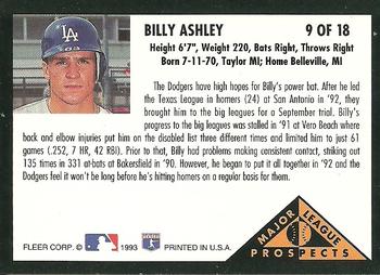Billy Ashley  baseball card collectible - Main Image 2