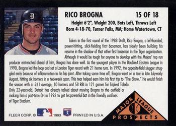 Rico Brogna  baseball card collectible - Main Image 2