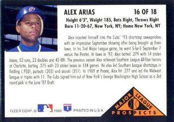 Alex Arias  baseball card collectible - Main Image 2