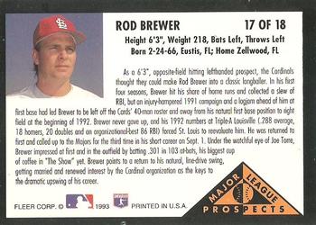 Rod Brewer  baseball card collectible - Main Image 2