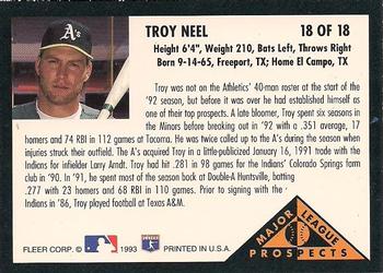 Troy Neel  baseball card collectible - Main Image 2