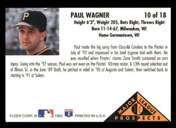Paul Wagner  baseball card collectible - Main Image 2