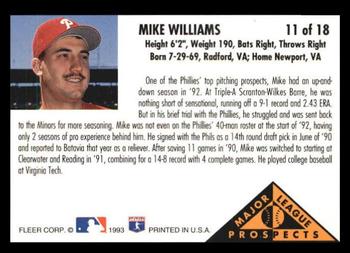 Mike Williams  baseball card collectible - Main Image 2