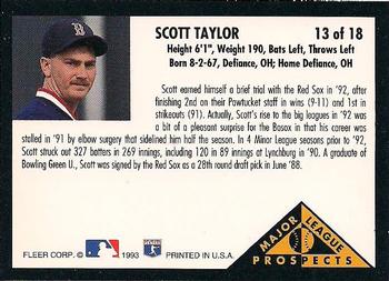 Scott Taylor  baseball card collectible - Main Image 2