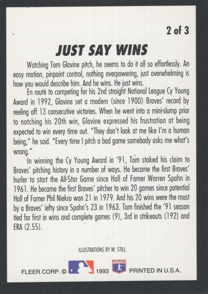 Tom Glavine  baseball card collectible - Main Image 2