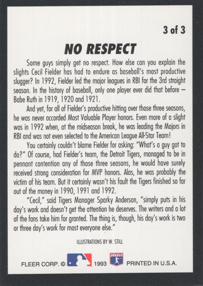 Cecil Fielder  baseball card collectible - Main Image 2