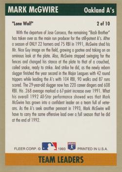 Mark McGwire  baseball card collectible - Main Image 2