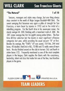 Will Clark  baseball card collectible - Main Image 2