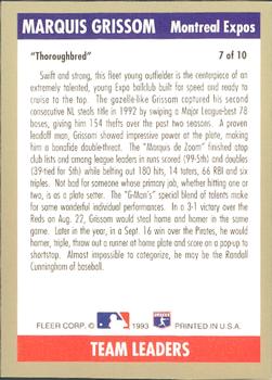 Marquis Grissom  baseball card collectible - Main Image 2