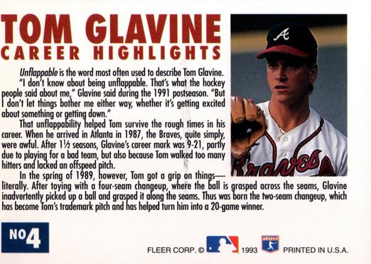 Tom Glavine  baseball card collectible - Main Image 2
