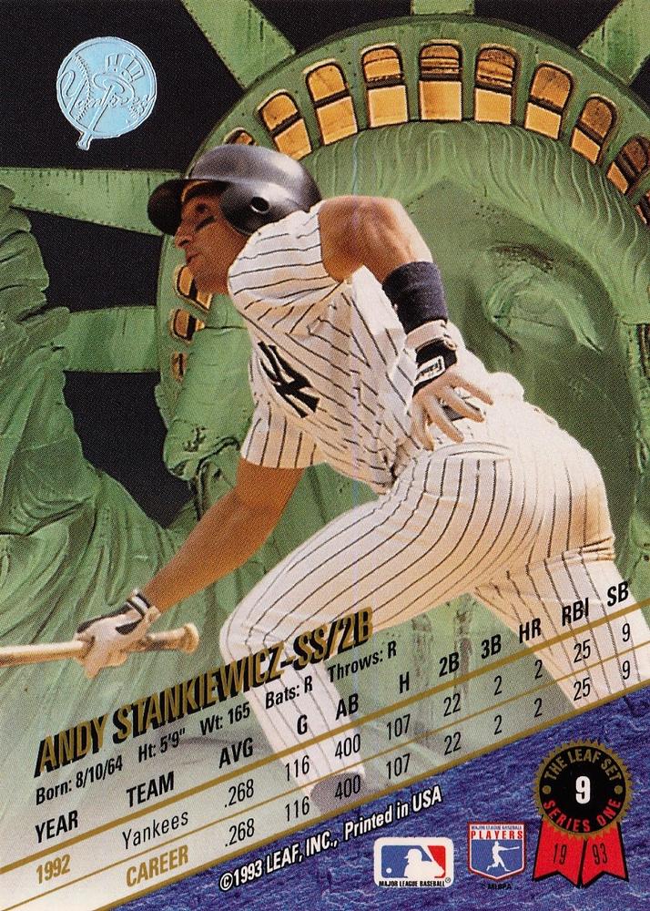 Andy Stankiewicz  baseball card collectible - Main Image 2