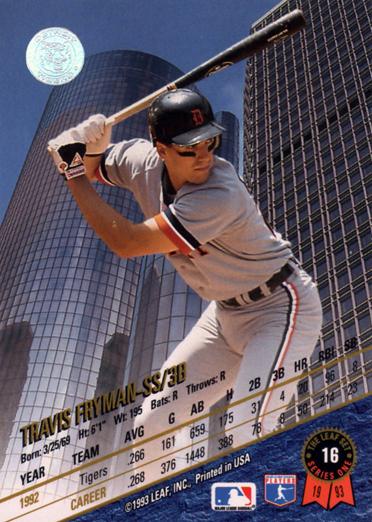 Travis Fryman  baseball card collectible - Main Image 2