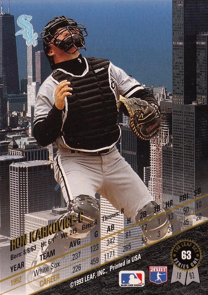 Ron Karkovice  baseball card collectible - Main Image 2