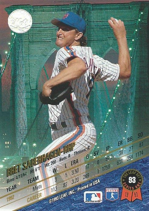 Bret Saberhagen  baseball card collectible - Main Image 2