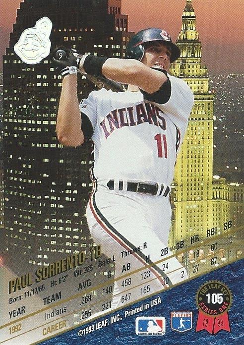 Paul Sorrento  baseball card collectible - Main Image 2