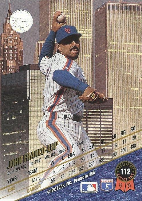 John Franco  baseball card collectible - Main Image 2