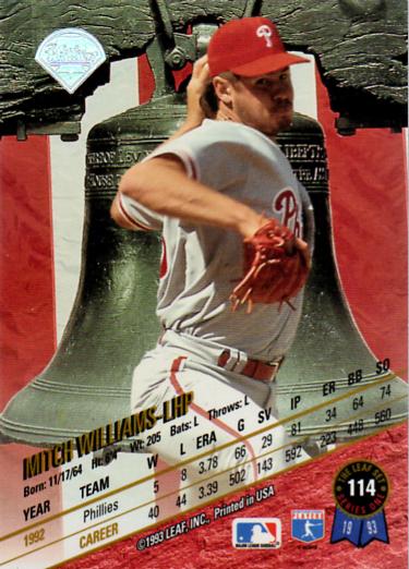 Mitch Williams  baseball card collectible - Main Image 2