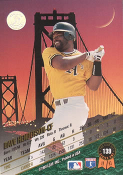 Dave Henderson  baseball card collectible - Main Image 2