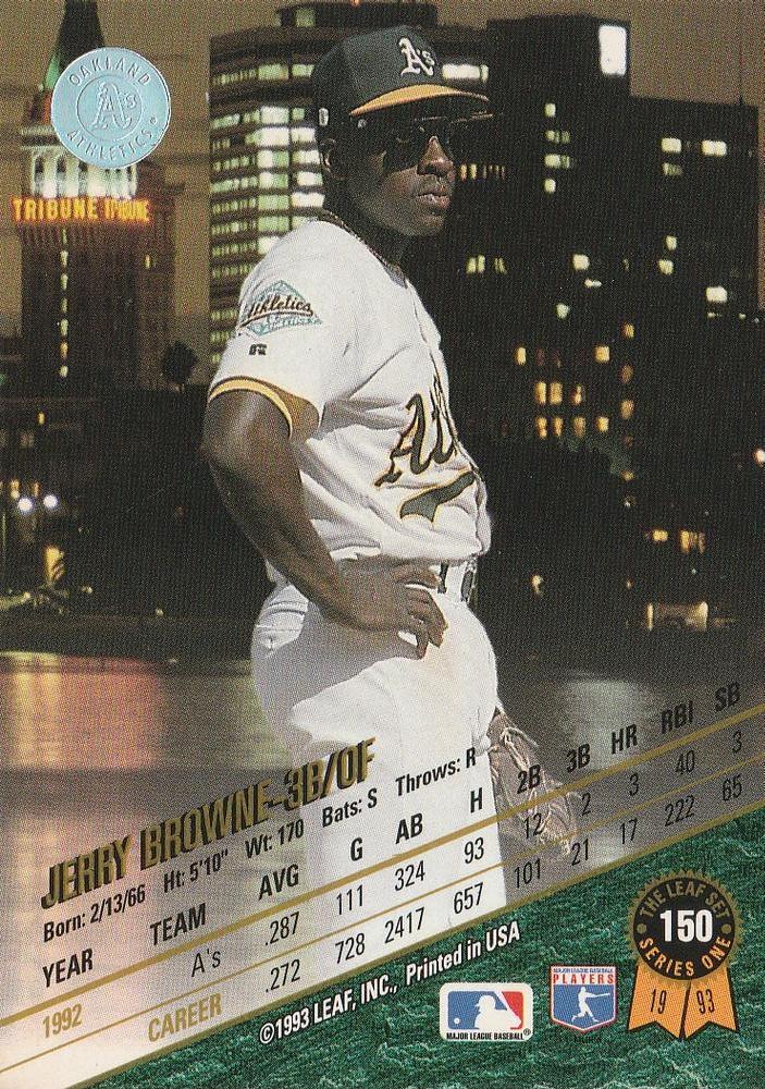 Jerry Browne  baseball card collectible - Main Image 2