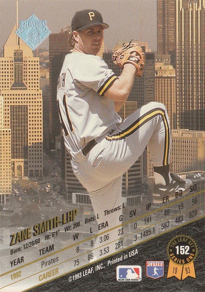 Zane Smith  baseball card collectible - Main Image 2