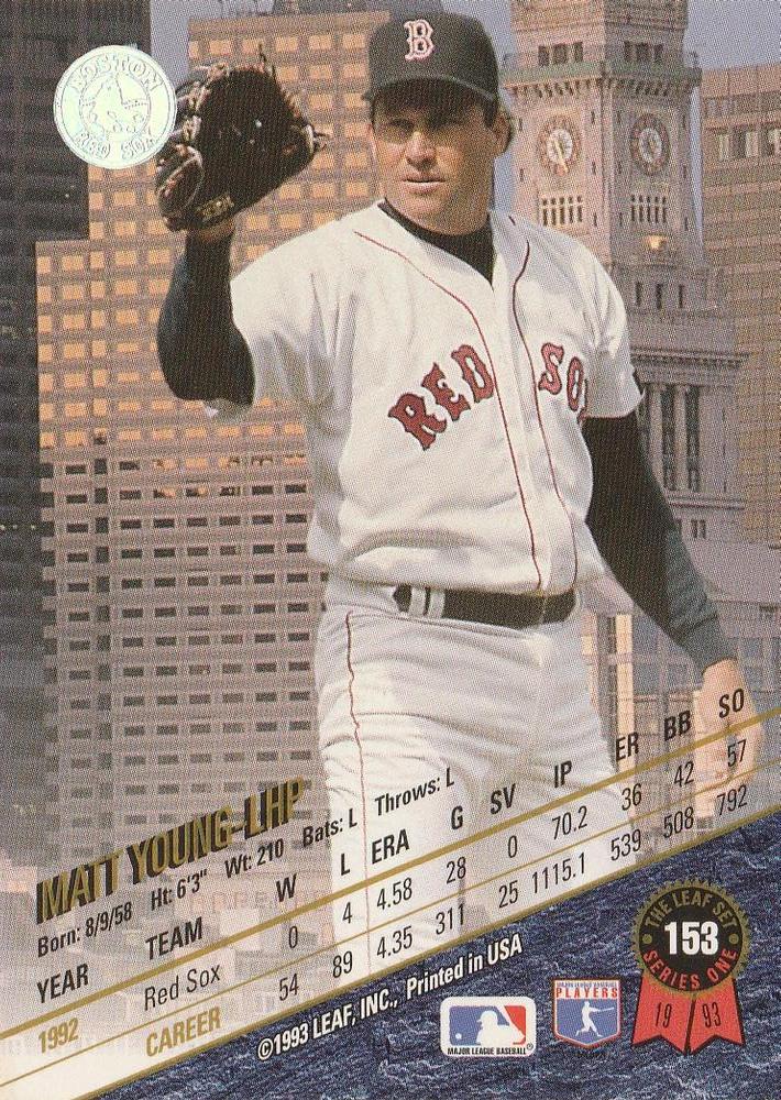 Matt Young  baseball card collectible - Main Image 2