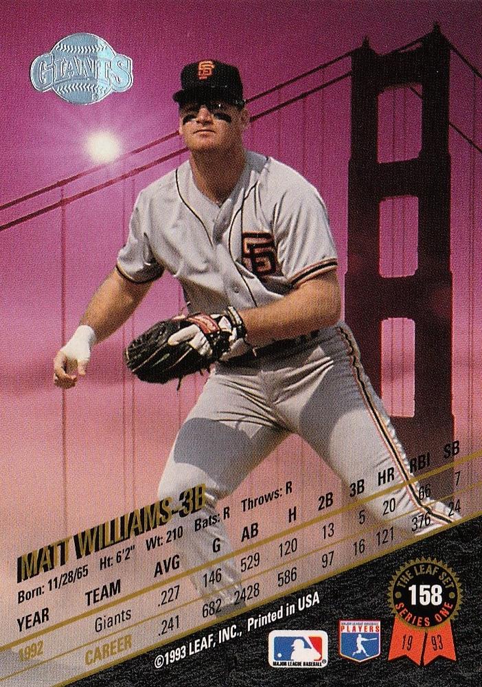 Matt Williams  baseball card collectible - Main Image 2