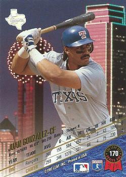 Juan Gonzalez  baseball card collectible - Main Image 2