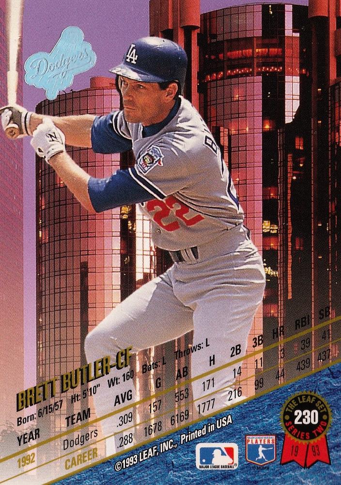 Brett Butler  baseball card collectible - Main Image 2