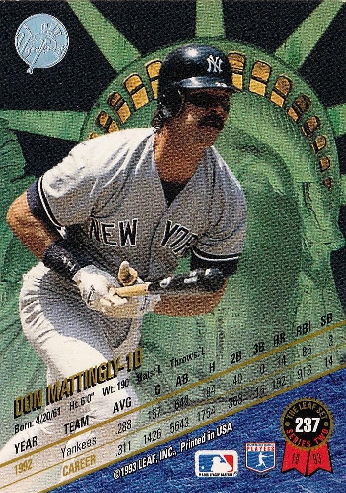 Don Mattingly  baseball card collectible - Main Image 2