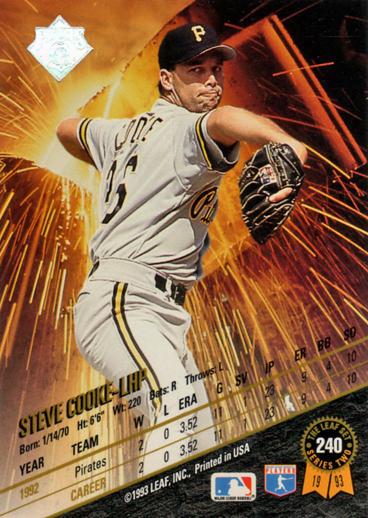Steve Cooke  baseball card collectible - Main Image 2