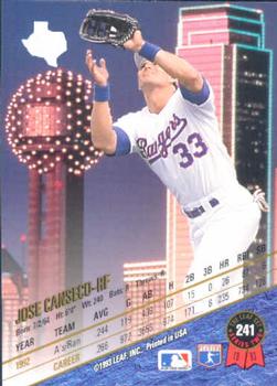 Jose Canseco  baseball card collectible - Main Image 2