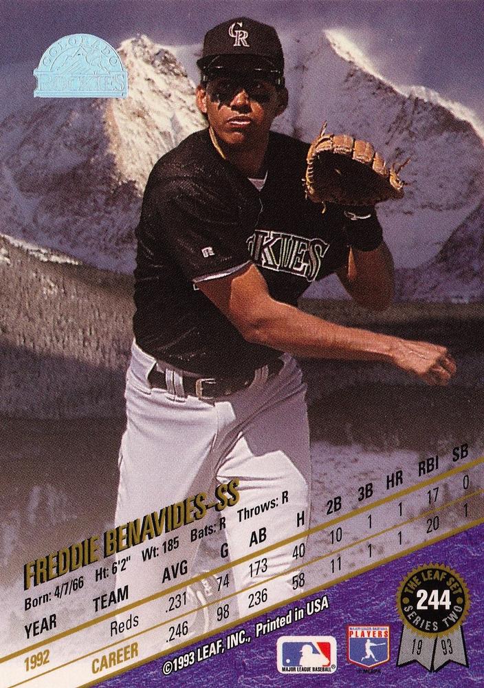 Freddie Benavides  baseball card collectible - Main Image 2