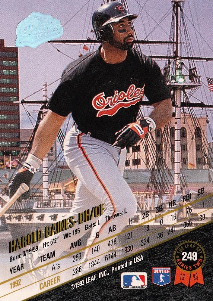 Harold Baines  baseball card collectible - Main Image 2