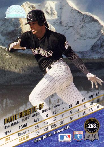 Dante Bichette  baseball card collectible - Main Image 2