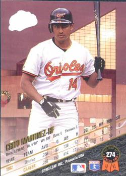 Chito Martinez  baseball card collectible - Main Image 2