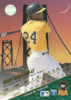Rickey Henderson  baseball card collectible - Main Image 2