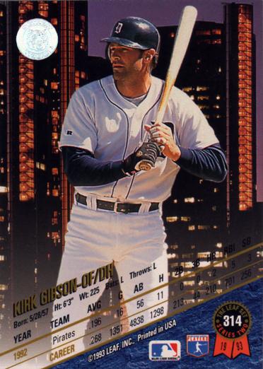 Kirk Gibson  baseball card collectible - Main Image 2