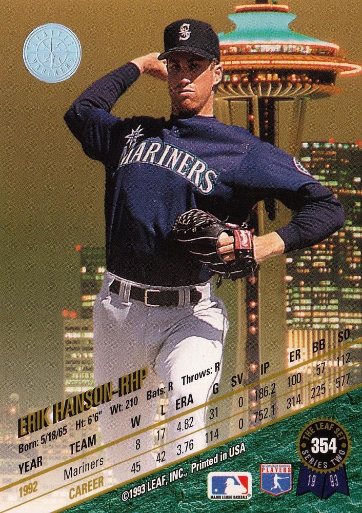 Erik Hanson  baseball card collectible - Main Image 2
