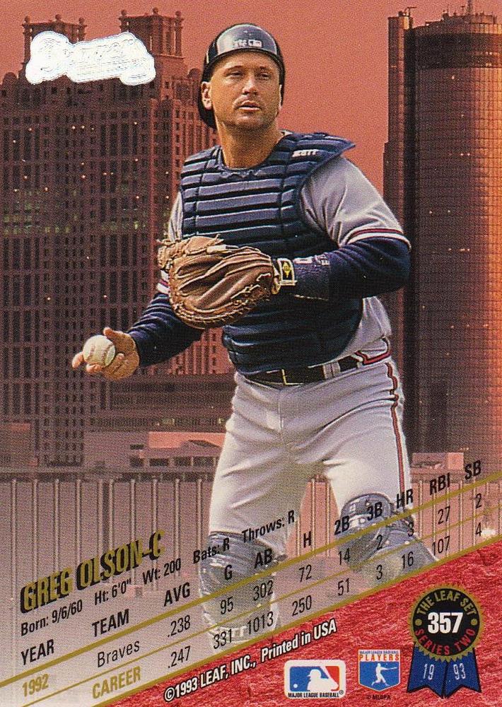 Greg Olson  baseball card collectible - Main Image 2