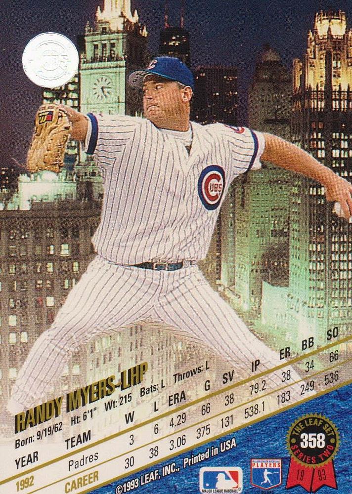 Randy Myers  baseball card collectible - Main Image 2