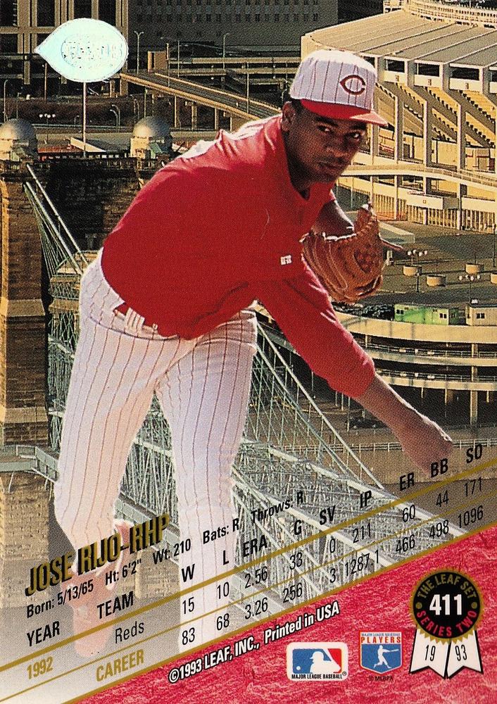 Jose Rijo  baseball card collectible - Main Image 2