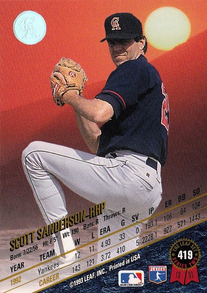 Scott Sanderson  baseball card collectible - Main Image 2