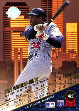 Dave Winfield  baseball card collectible - Main Image 2